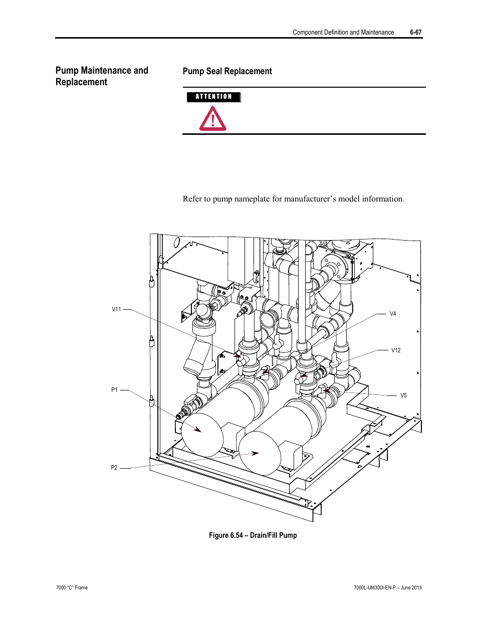 Pump maintenance and replacement | Rockwell Automation 7000L PowerFlex Medium Voltage AC Drive (C Frame) - Classic Control User Manual | Page 411 / 563