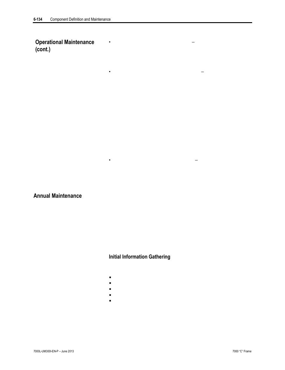 Annual maintenance, Operational maintenance (cont.) | Rockwell Automation 7000L PowerFlex Medium Voltage AC Drive (C Frame) - Classic Control User Manual | Page 478 / 563