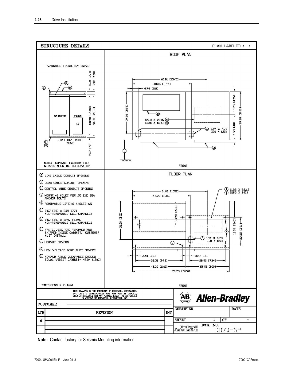 Rockwell Automation 7000L PowerFlex Medium Voltage AC Drive (C Frame) - Classic Control User Manual | Page 62 / 563