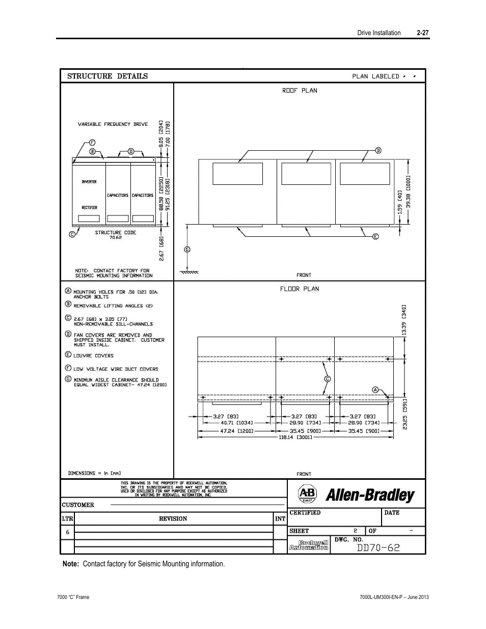 Rockwell Automation 7000L PowerFlex Medium Voltage AC Drive (C Frame) - Classic Control User Manual | Page 63 / 563