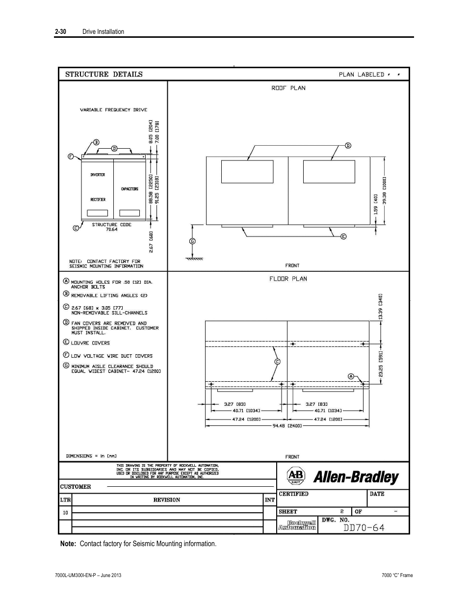 Rockwell Automation 7000L PowerFlex Medium Voltage AC Drive (C Frame) - Classic Control User Manual | Page 66 / 563