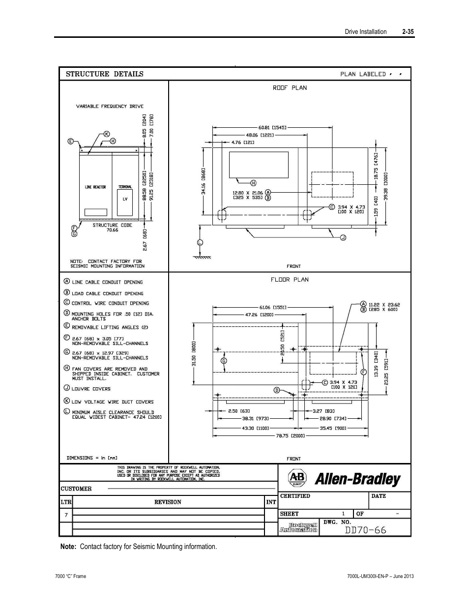 Rockwell Automation 7000L PowerFlex Medium Voltage AC Drive (C Frame) - Classic Control User Manual | Page 71 / 563