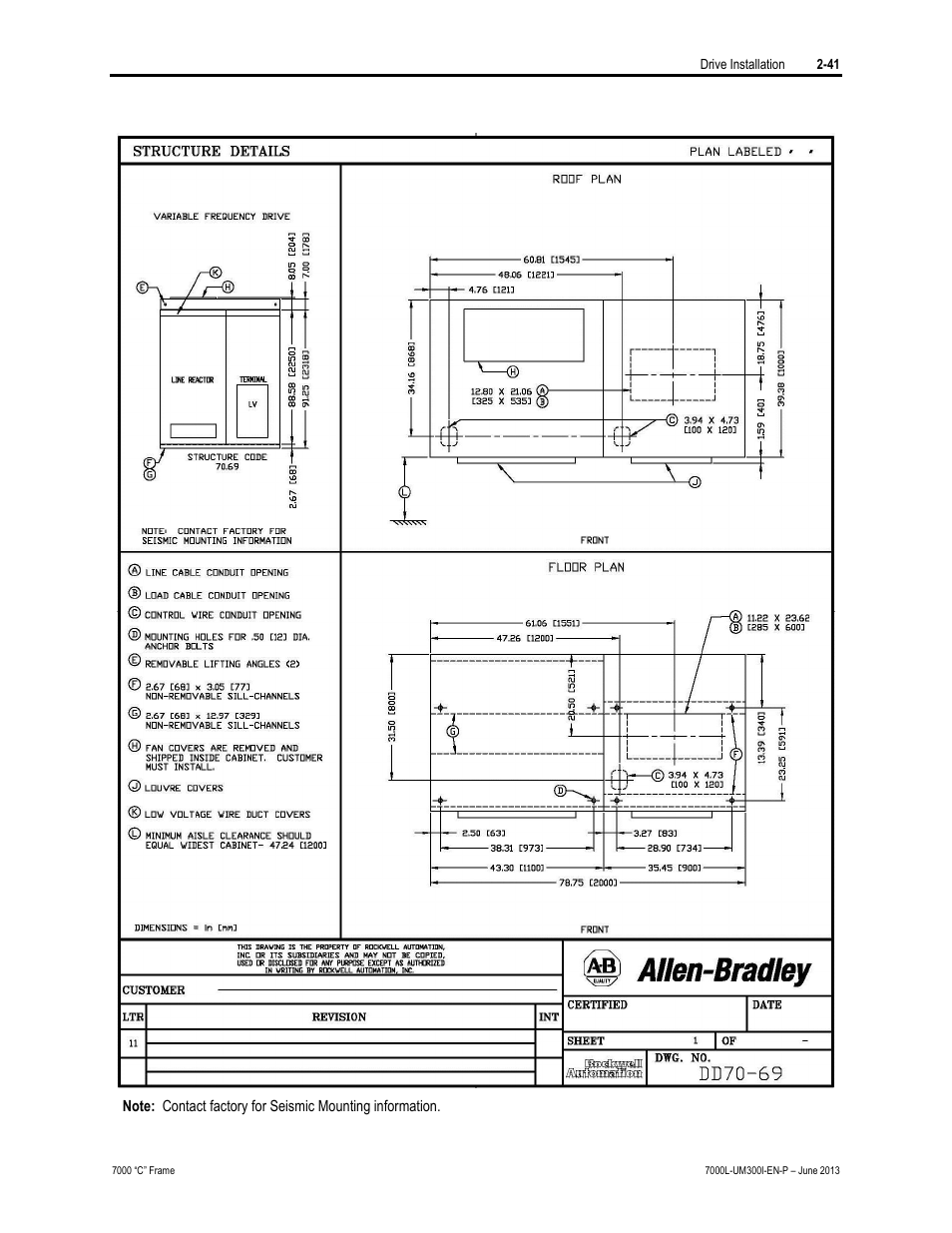 Rockwell Automation 7000L PowerFlex Medium Voltage AC Drive (C Frame) - Classic Control User Manual | Page 77 / 563