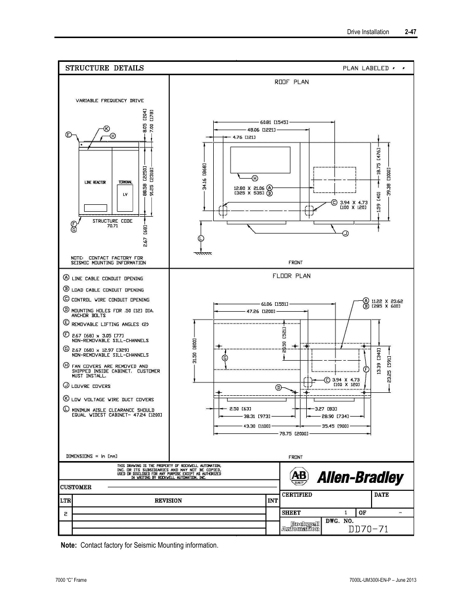 Rockwell Automation 7000L PowerFlex Medium Voltage AC Drive (C Frame) - Classic Control User Manual | Page 83 / 563