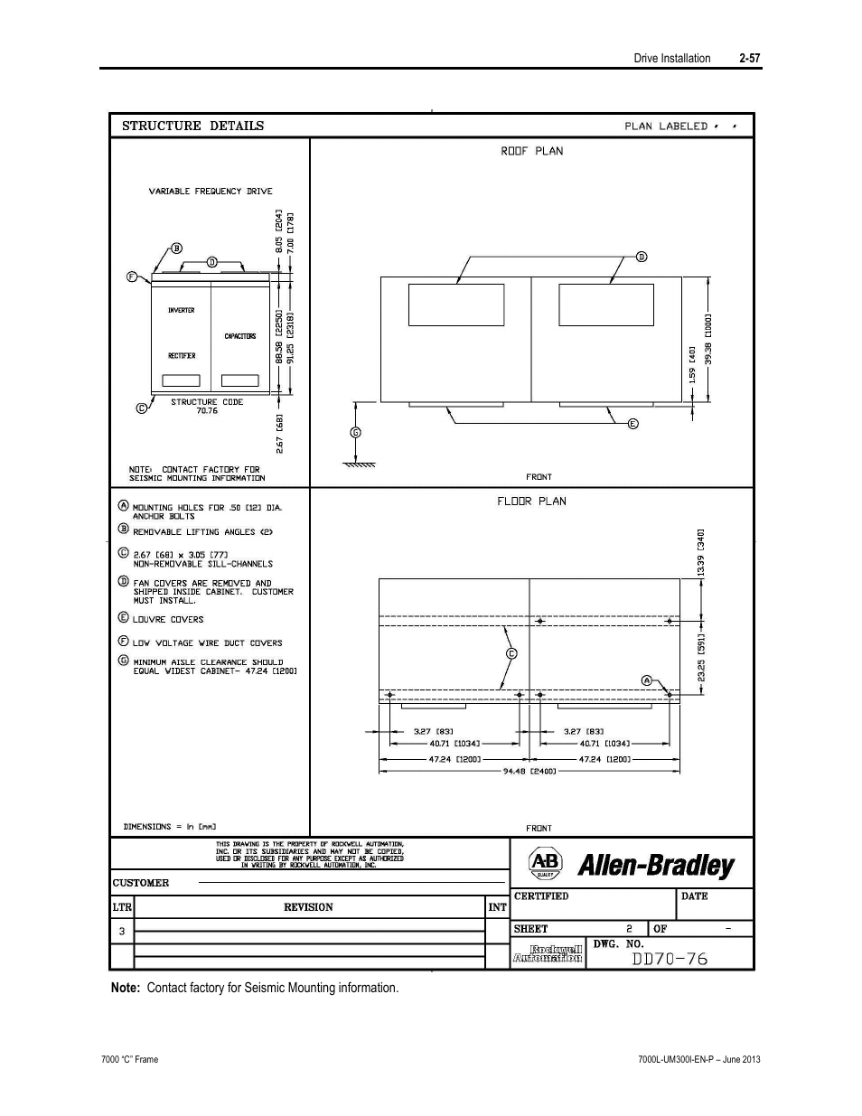 Rockwell Automation 7000L PowerFlex Medium Voltage AC Drive (C Frame) - Classic Control User Manual | Page 93 / 563