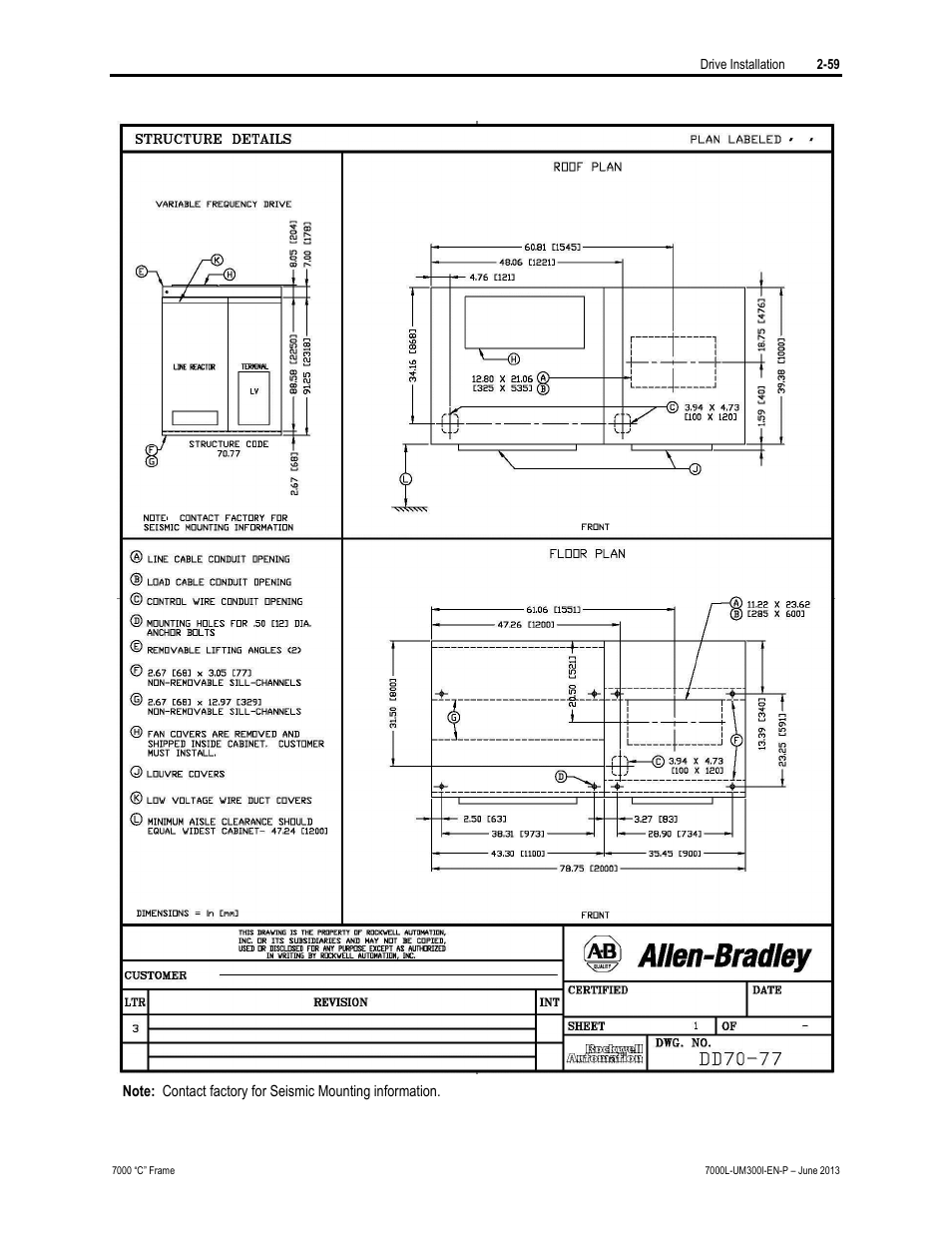 Rockwell Automation 7000L PowerFlex Medium Voltage AC Drive (C Frame) - Classic Control User Manual | Page 95 / 563