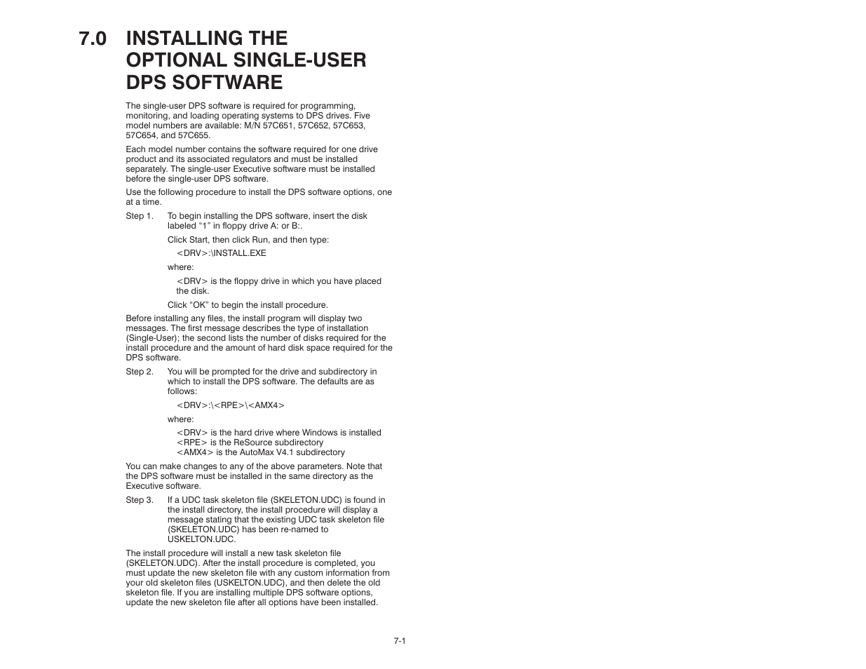 7, installing optional single-user dps software, 0 installing the optional singlećuser dps software | Rockwell Automation AutoMax Prog Exec V4.2 and Dist. Power System Drive Software Install User Manual | Page 19 / 28