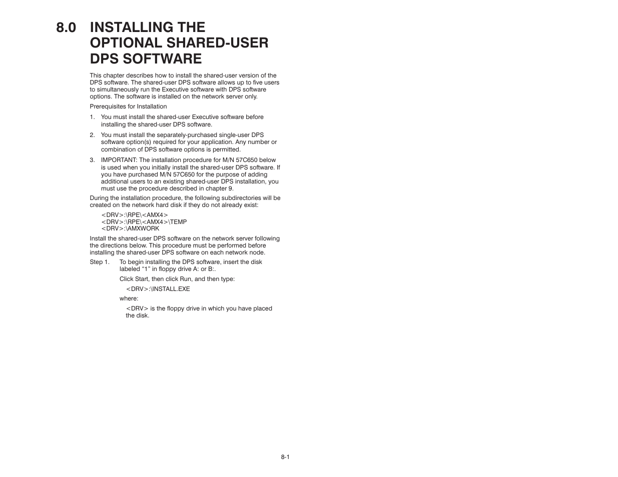 8, installing optional shared-user dps software, 0 installing the optional sharedćuser dps software | Rockwell Automation AutoMax Prog Exec V4.2 and Dist. Power System Drive Software Install User Manual | Page 21 / 28