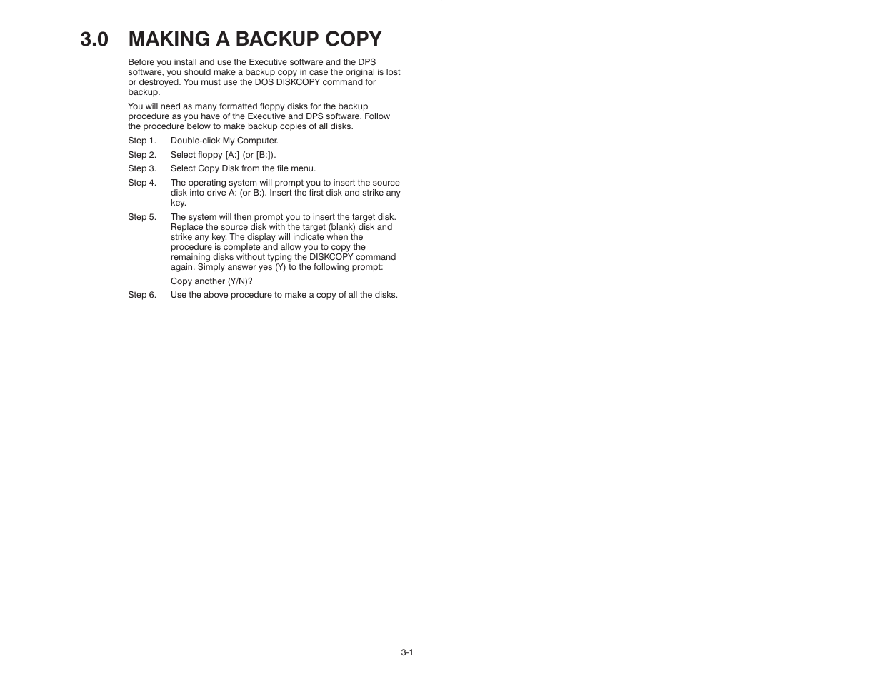 3, making a backup copy, 0 making a backup copy | Rockwell Automation AutoMax Prog Exec V4.2 and Dist. Power System Drive Software Install User Manual | Page 9 / 28