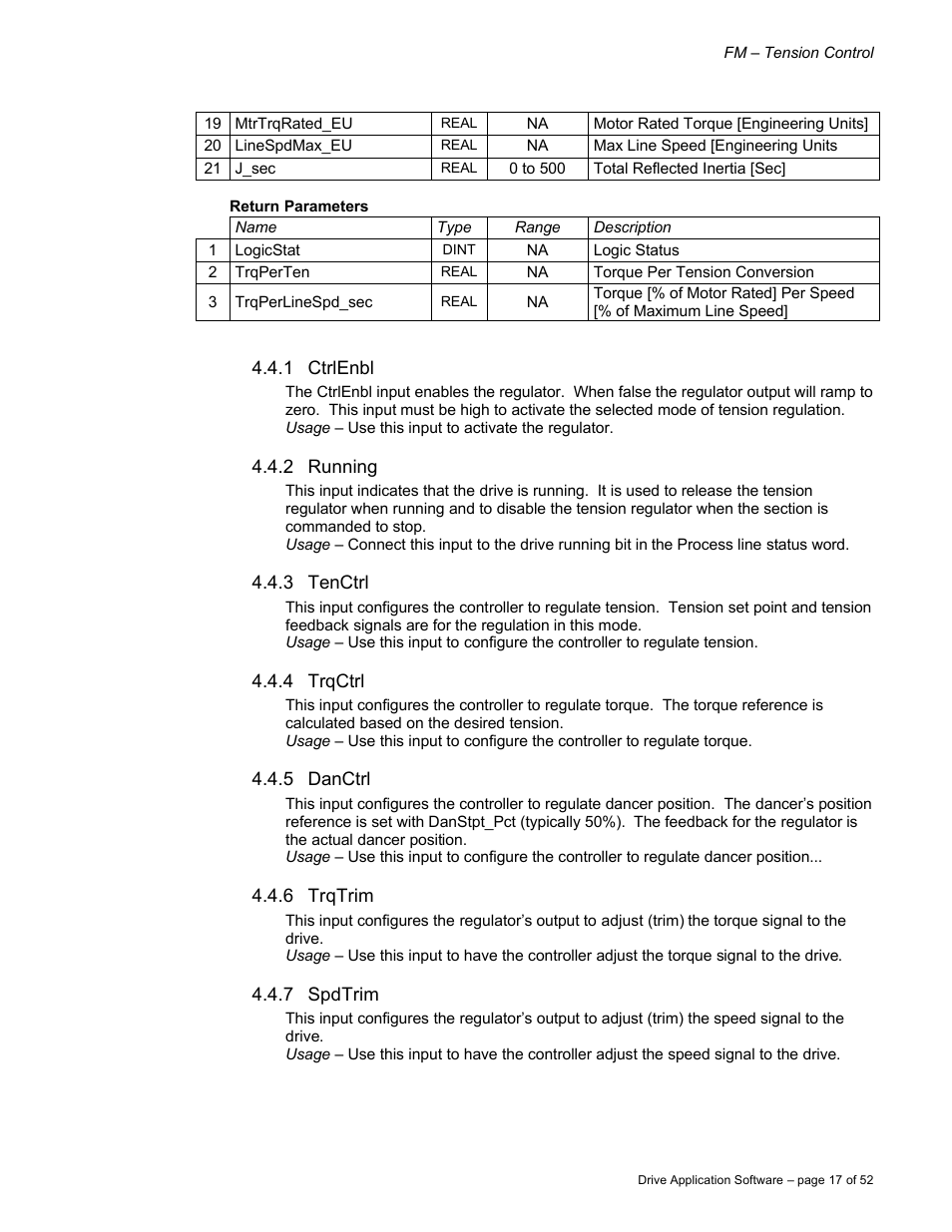 Rockwell Automation 9329 Drive Application Software Tension Control Gen. Units User Manual | Page 17 / 52