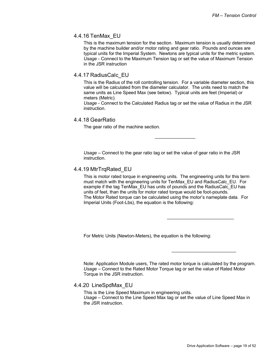 Rockwell Automation 9329 Drive Application Software Tension Control Gen. Units User Manual | Page 19 / 52