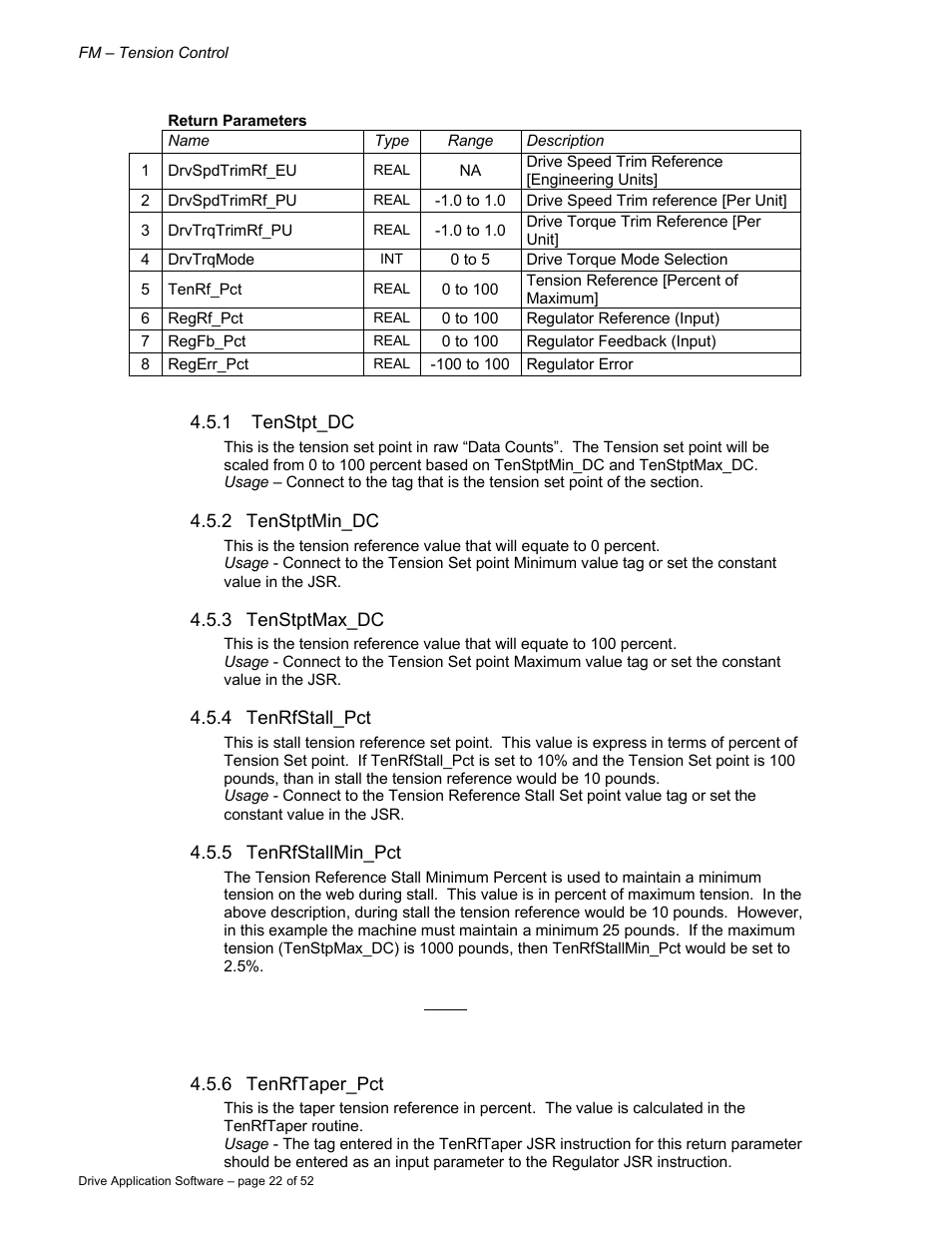 Rockwell Automation 9329 Drive Application Software Tension Control Gen. Units User Manual | Page 22 / 52