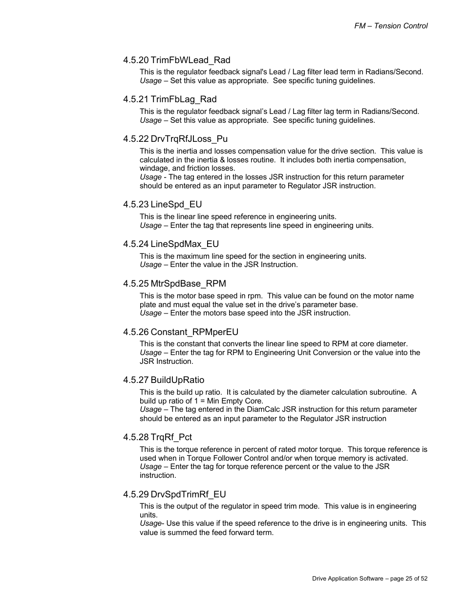 Rockwell Automation 9329 Drive Application Software Tension Control Gen. Units User Manual | Page 25 / 52