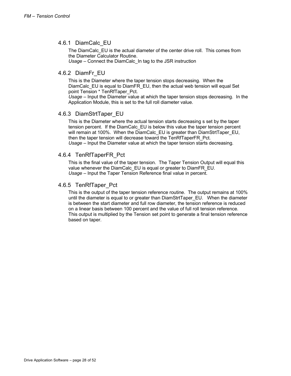 Rockwell Automation 9329 Drive Application Software Tension Control Gen. Units User Manual | Page 28 / 52