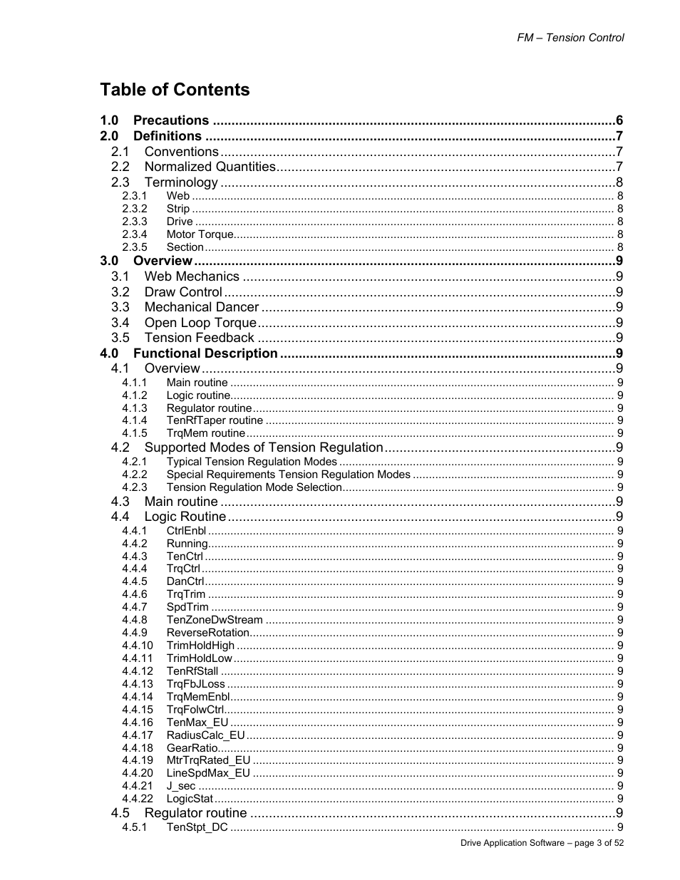 Rockwell Automation 9329 Drive Application Software Tension Control Gen. Units User Manual | Page 3 / 52