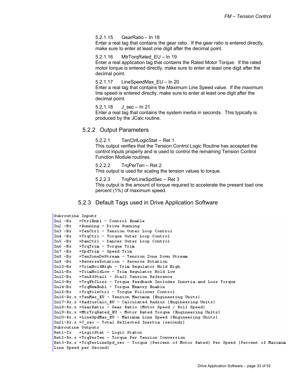 Rockwell Automation 9329 Drive Application Software Tension Control Gen. Units User Manual | Page 33 / 52