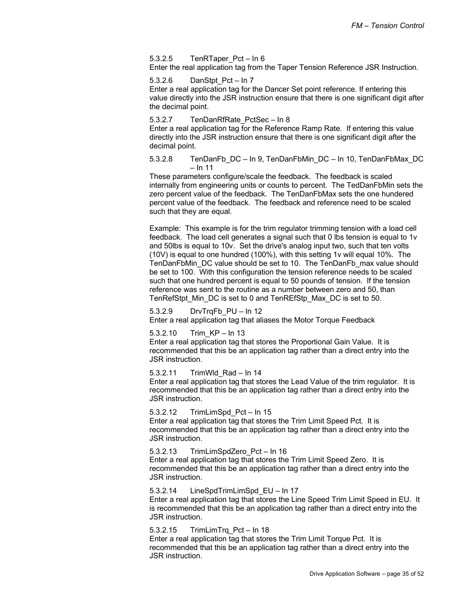 Rockwell Automation 9329 Drive Application Software Tension Control Gen. Units User Manual | Page 35 / 52