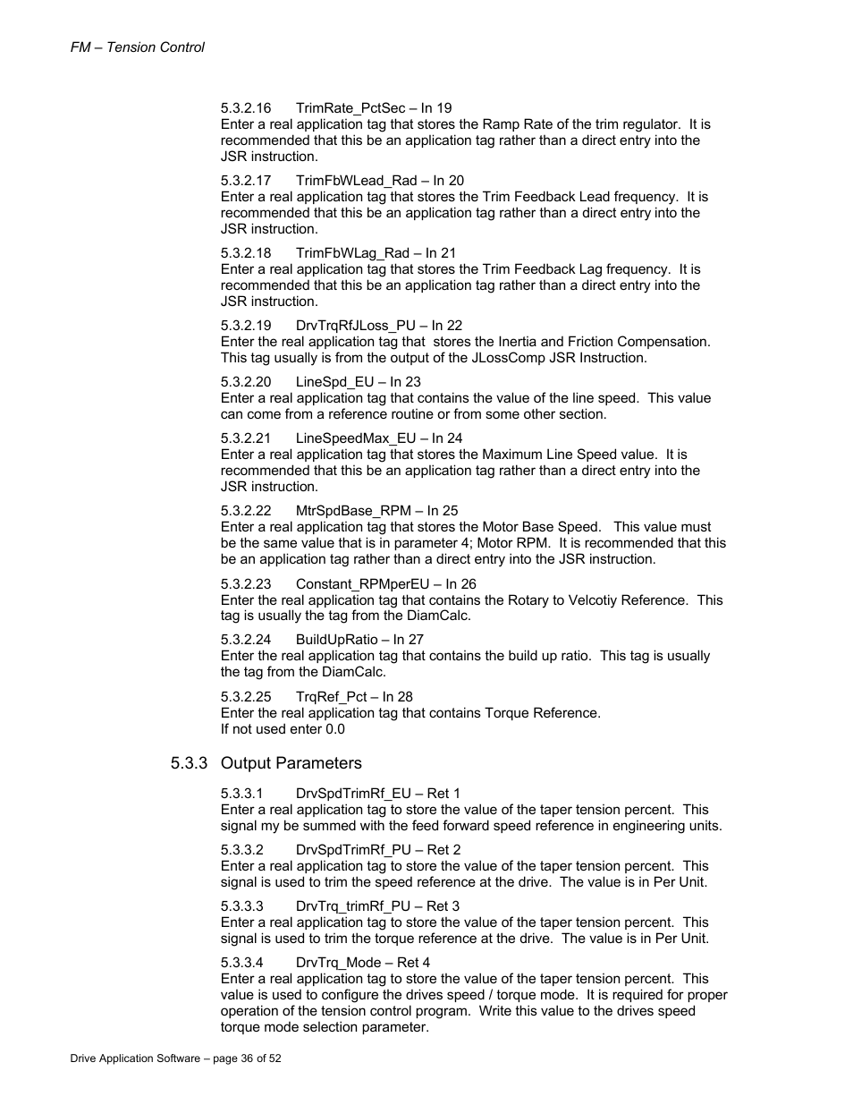 Rockwell Automation 9329 Drive Application Software Tension Control Gen. Units User Manual | Page 36 / 52