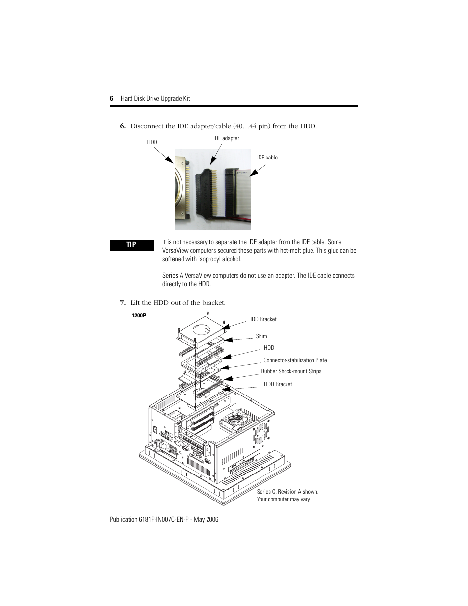Rockwell Automation 6189V-25HDDKIT Hard Drive Upgrade Kit User Manual | Page 6 / 12