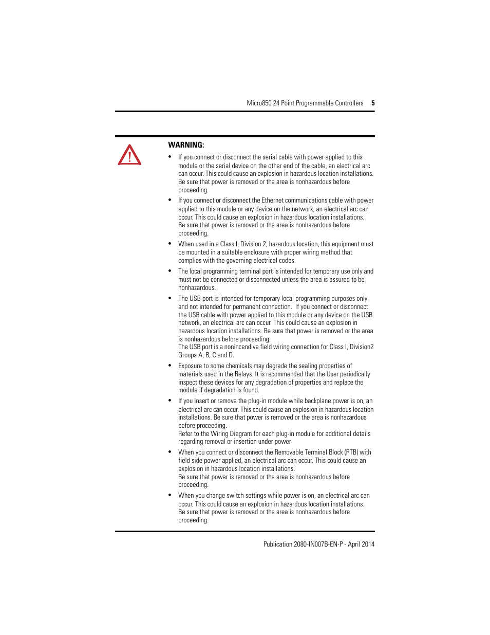 Rockwell Automation 2080-LC50-24AWB_24QBB_24QVB_24QWB Micro850 24-Point Programmable Controllers Installation Instructions User Manual | Page 5 / 20