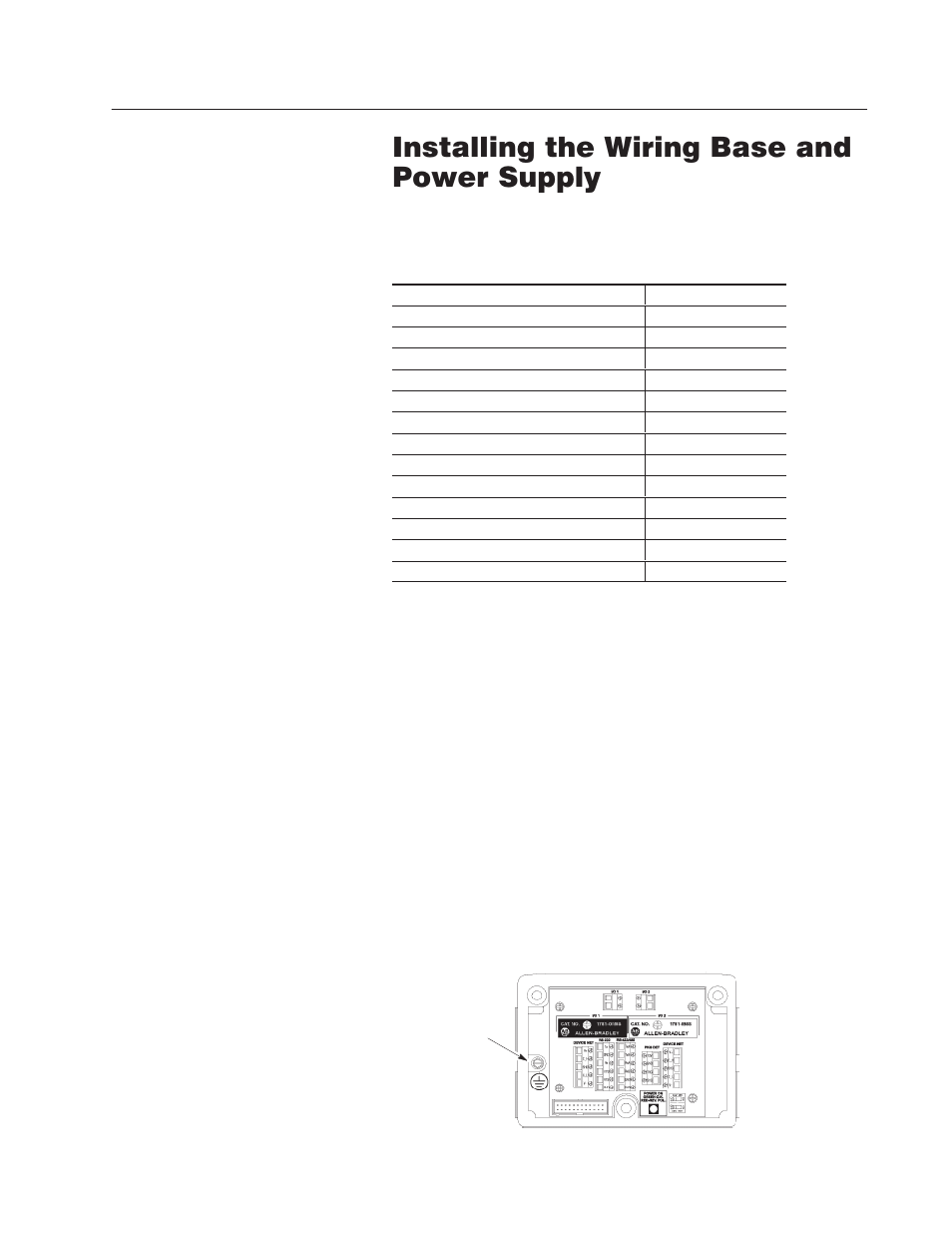 3 - installing the wiring base and power supply, Chapter objectives, General mounting guidelines | Installing the wiring base and power supply, Chapter, Chapter objectives general mounting guidelines | Rockwell Automation 2755 AdaptaScan Bar Code Readers User Manual | Page 36 / 96