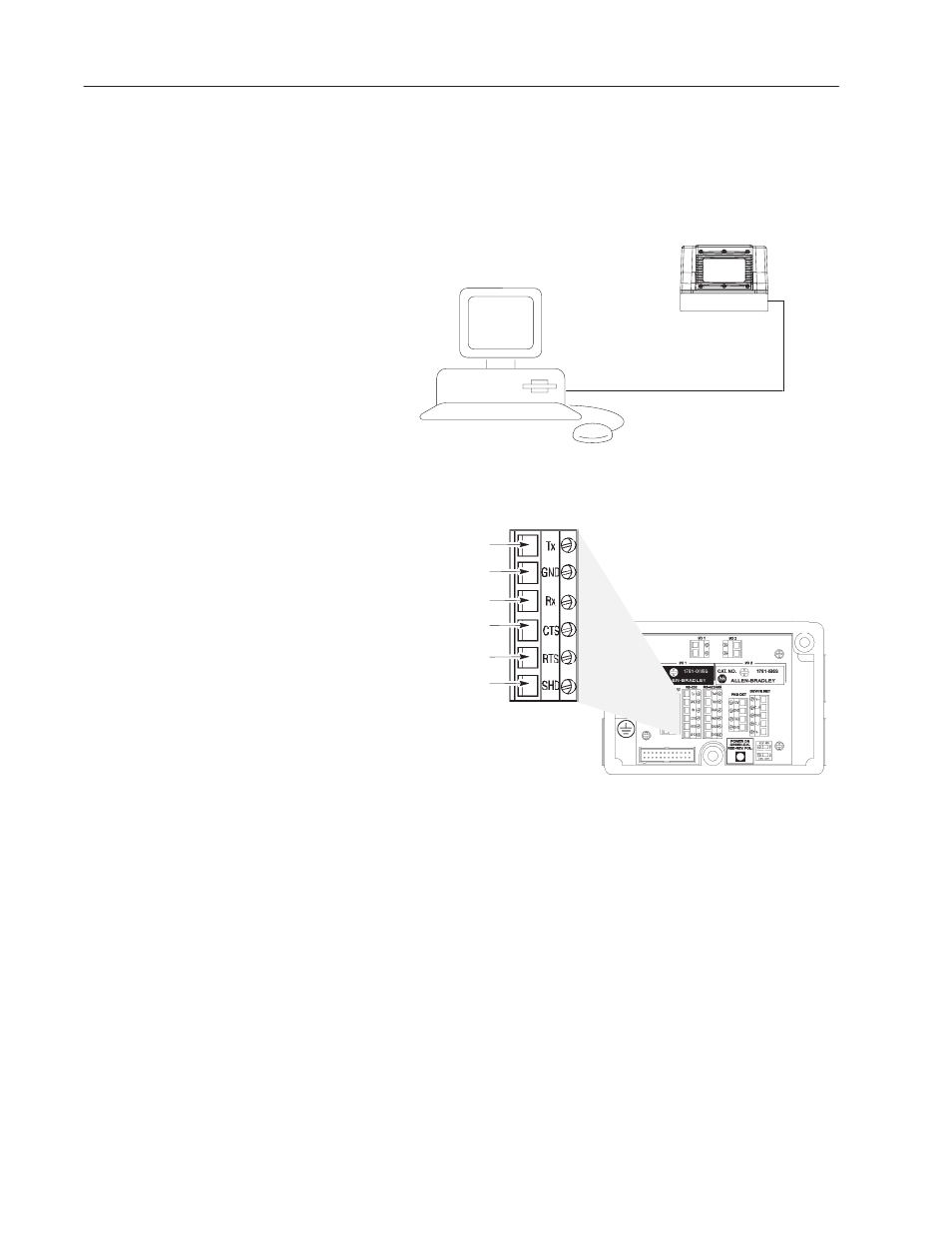 Rs-232 connections | Rockwell Automation 2755 AdaptaScan Bar Code Readers User Manual | Page 53 / 96