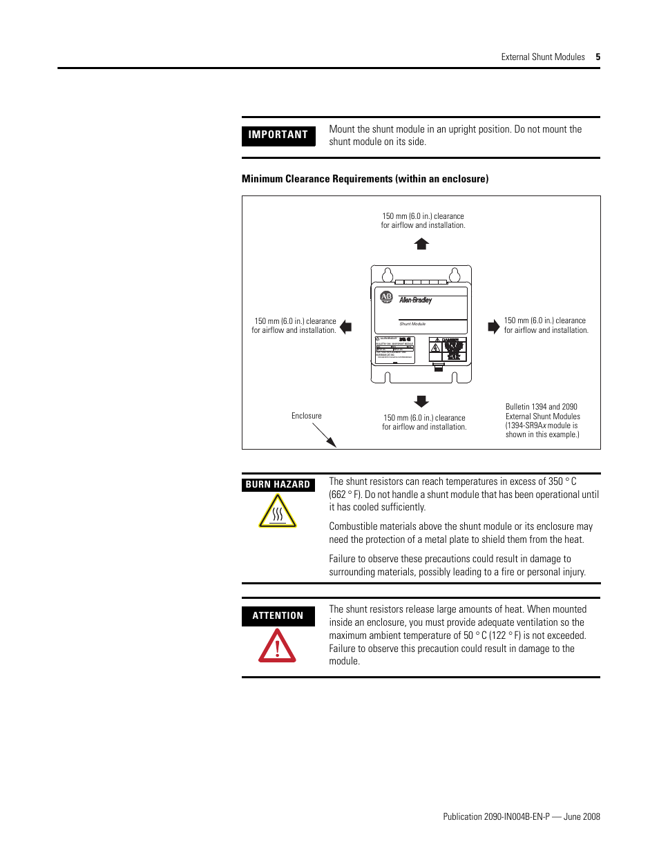 Rockwell Automation 2090-SRxxx External Shunt Modules Installation Instructions User Manual | Page 5 / 24