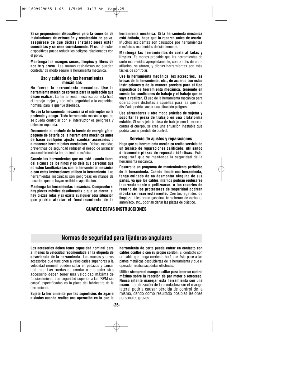 Normas de seguridad para lijadoras angulares | Bosch classixx 1853-5 User Manual | Page 25 / 36