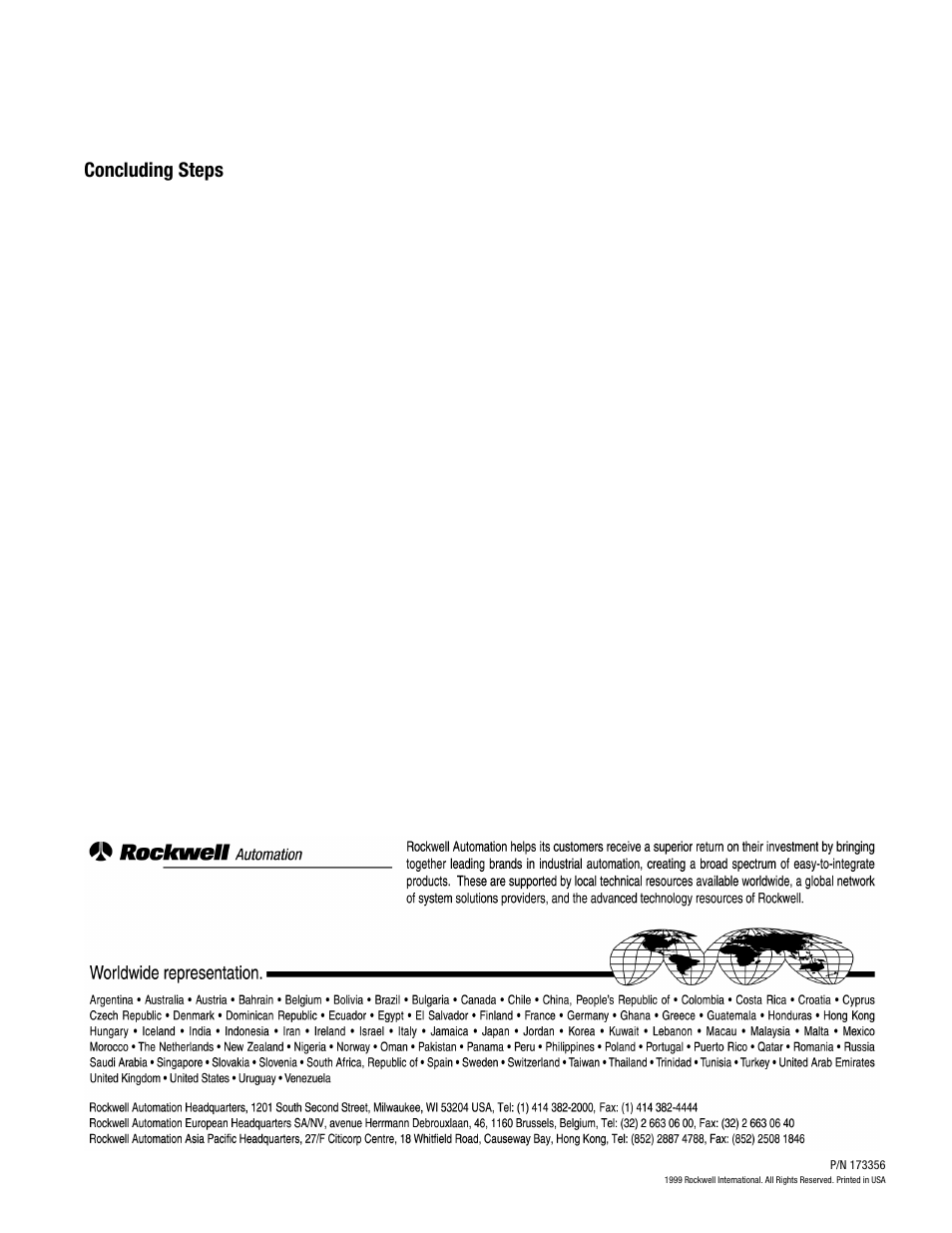 Concluding steps | Rockwell Automation 2364E Fan Replacement User Manual | Page 6 / 6