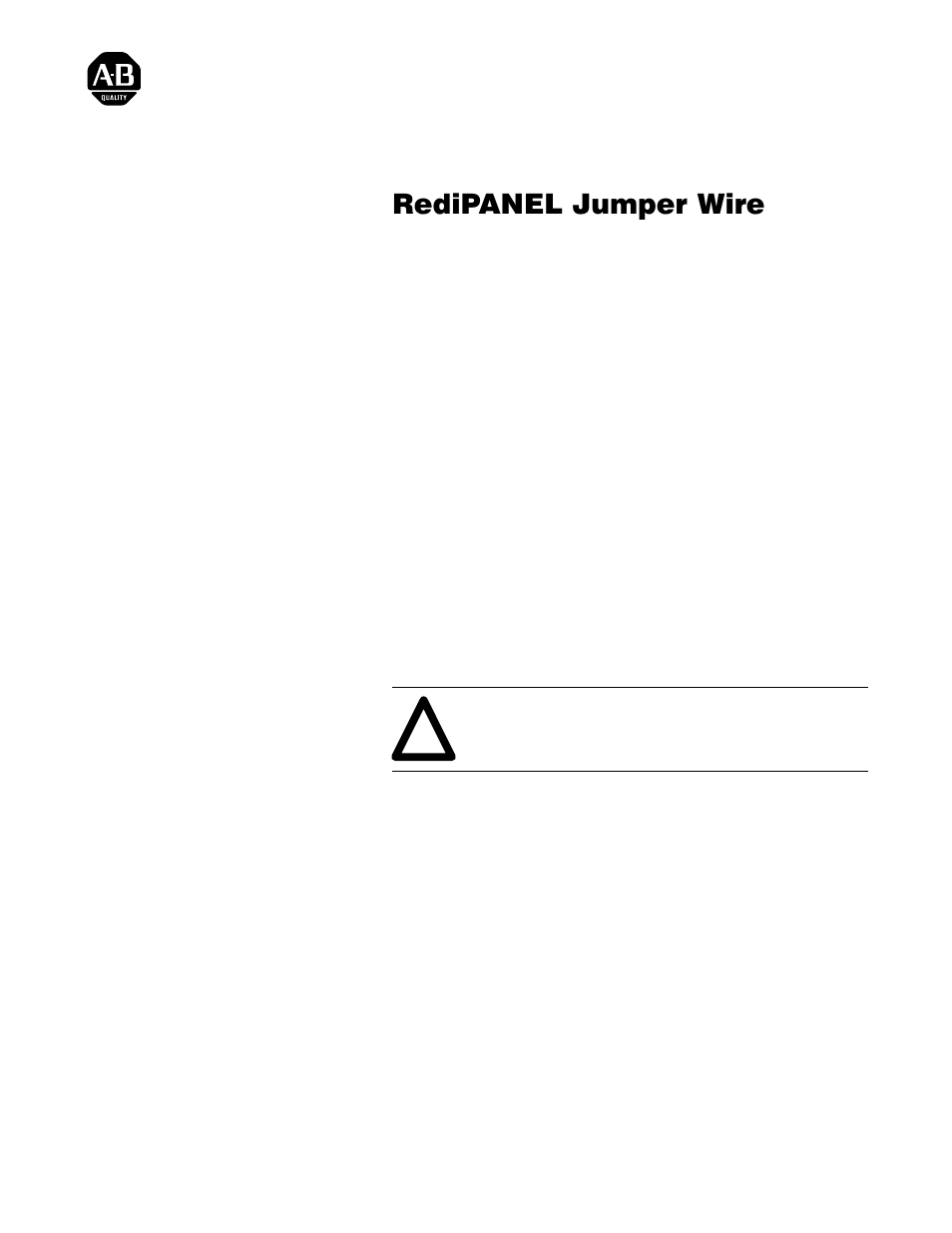 Rockwell Automation 2705-E3 RediPanel Jumper Wire User Manual | 2 pages