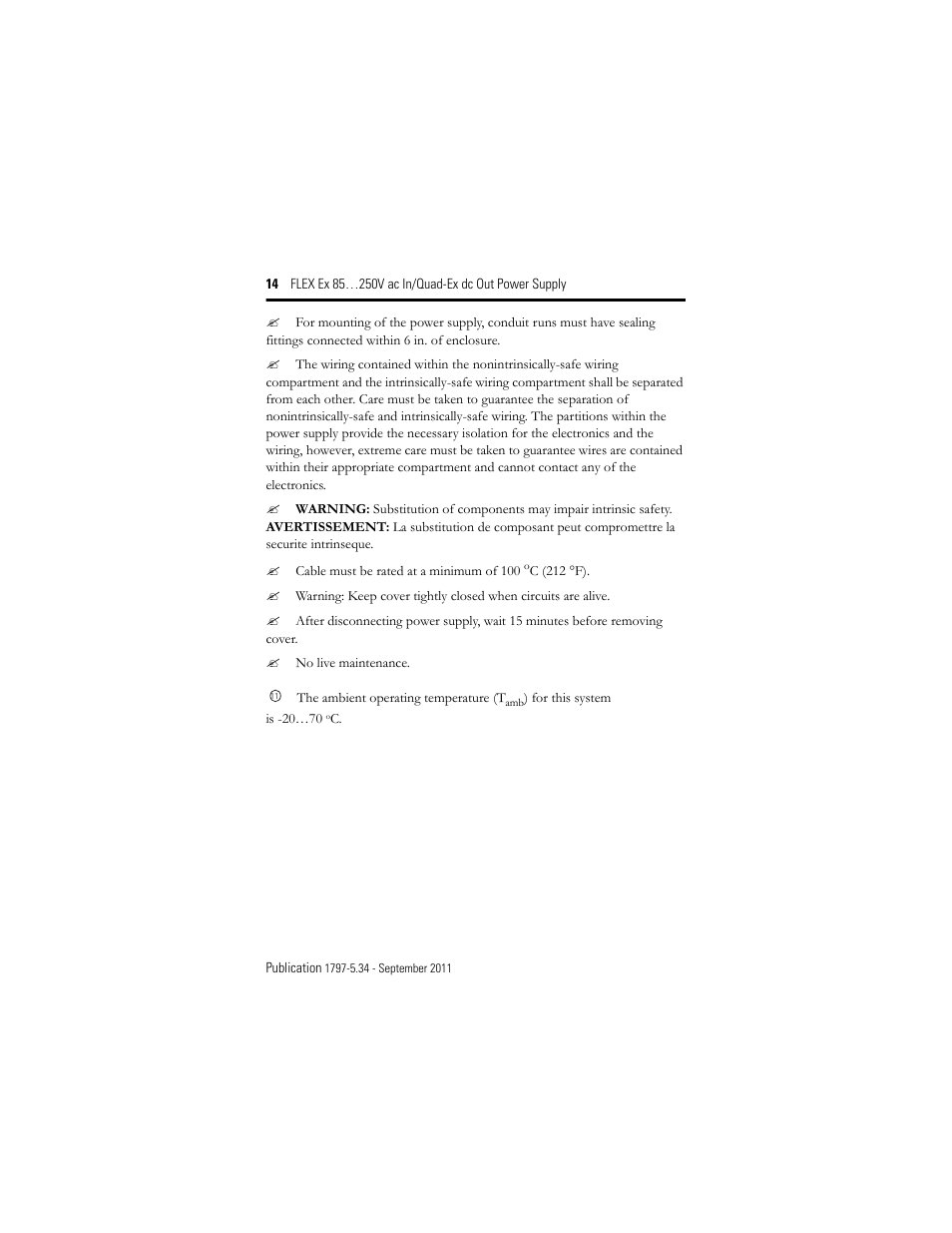 Rockwell Automation 1797-PS1N FLEX Ex 85-250V AC In/Quad-Ex DC Out Power Supply User Manual | Page 14 / 20