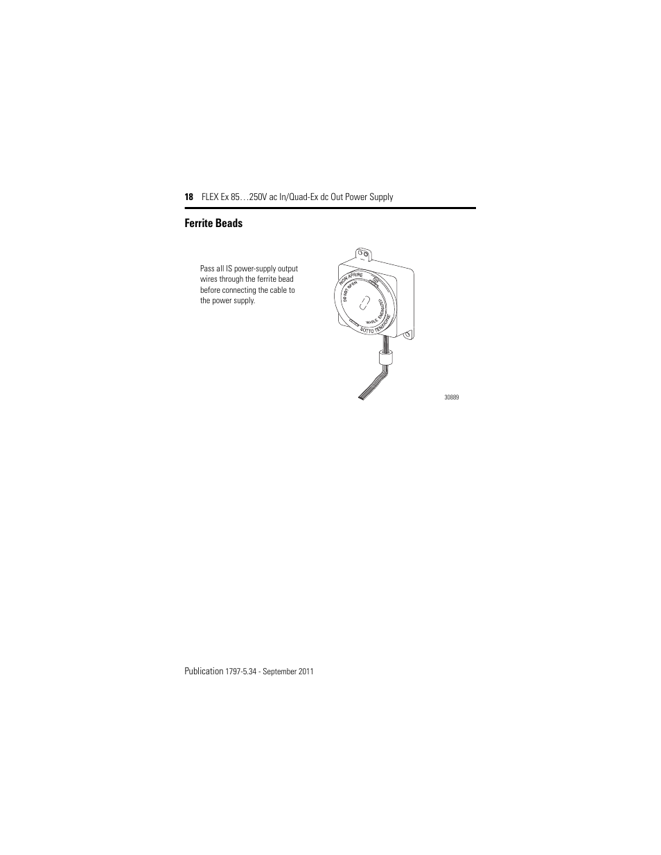 Ferrite beads | Rockwell Automation 1797-PS1N FLEX Ex 85-250V AC In/Quad-Ex DC Out Power Supply User Manual | Page 18 / 20