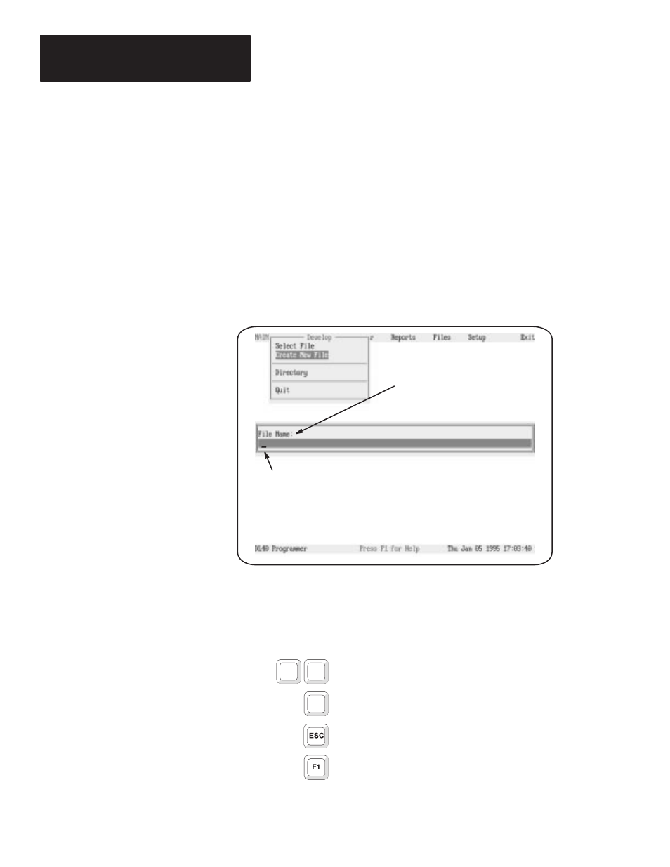 Create new file pop-up window | Rockwell Automation 2706-ND1 DL40 OFFLINE PROGRAMMING SFTWR.USER MANUAL User Manual | Page 49 / 139