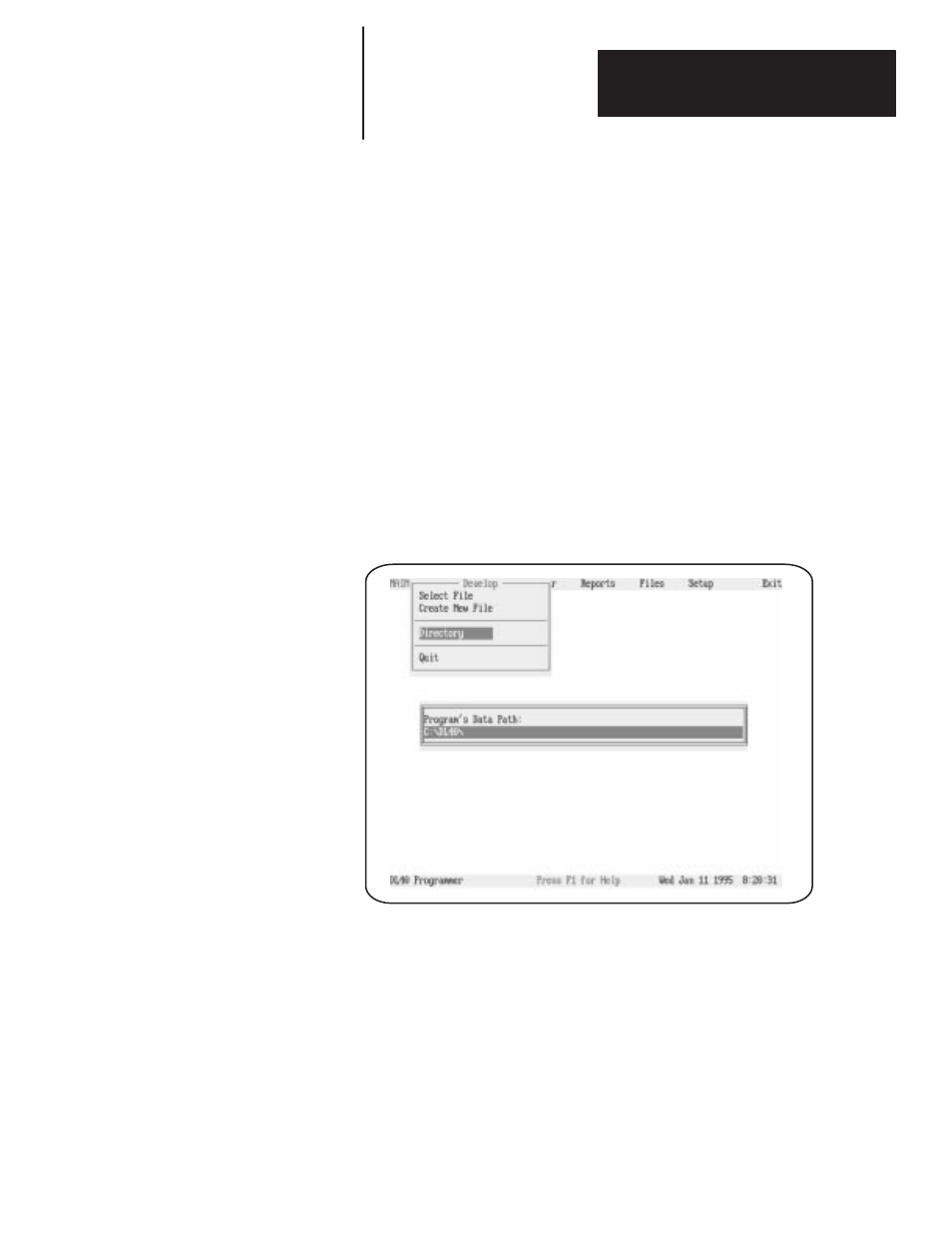 Data path directory pop-up window | Rockwell Automation 2706-ND1 DL40 OFFLINE PROGRAMMING SFTWR.USER MANUAL User Manual | Page 50 / 139