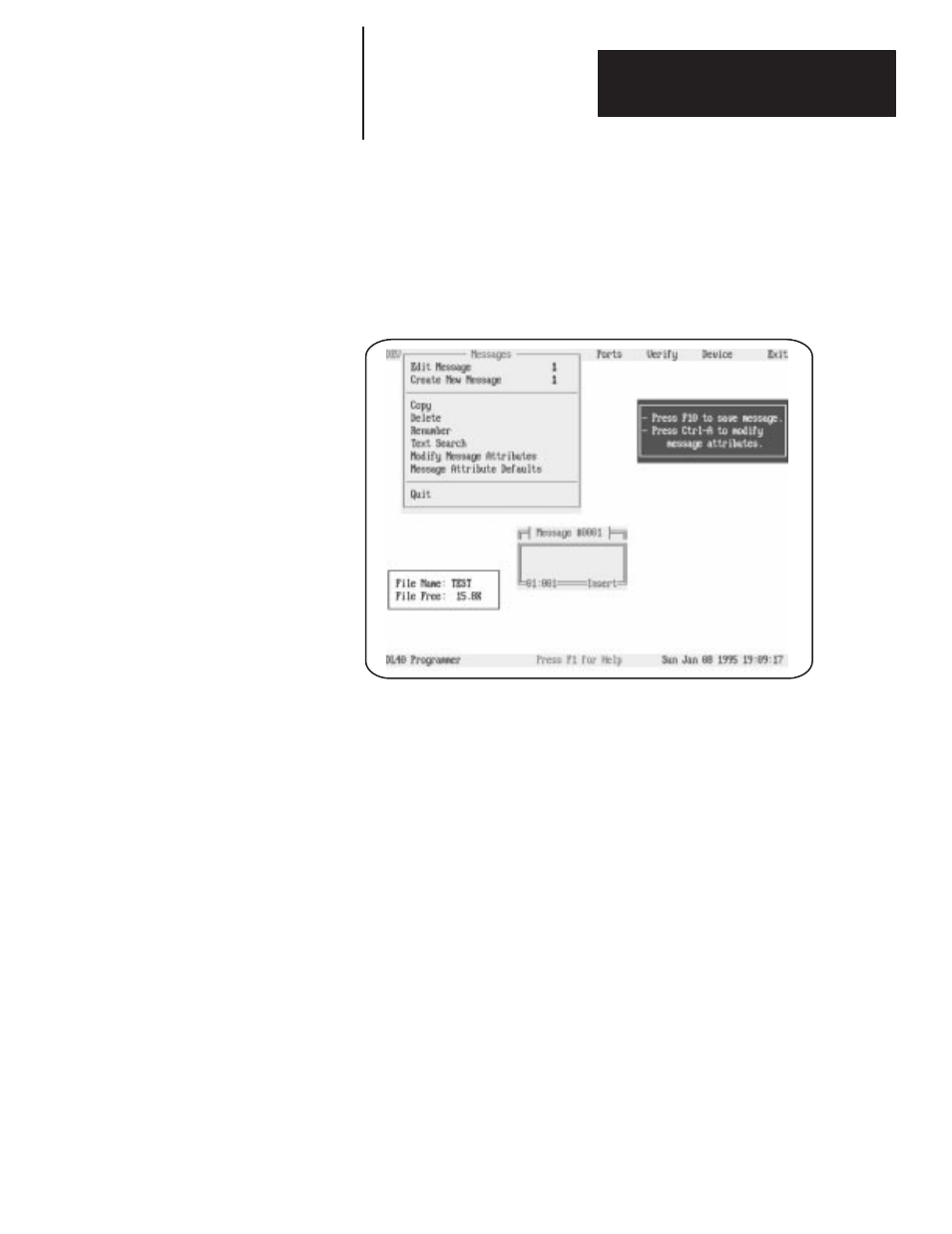 Create new message | Rockwell Automation 2706-ND1 DL40 OFFLINE PROGRAMMING SFTWR.USER MANUAL User Manual | Page 60 / 139