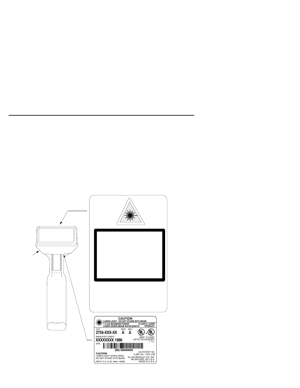 Safety labels | Rockwell Automation 2755 Undecoded Hand-Held Scanner User Manual | Page 11 / 42