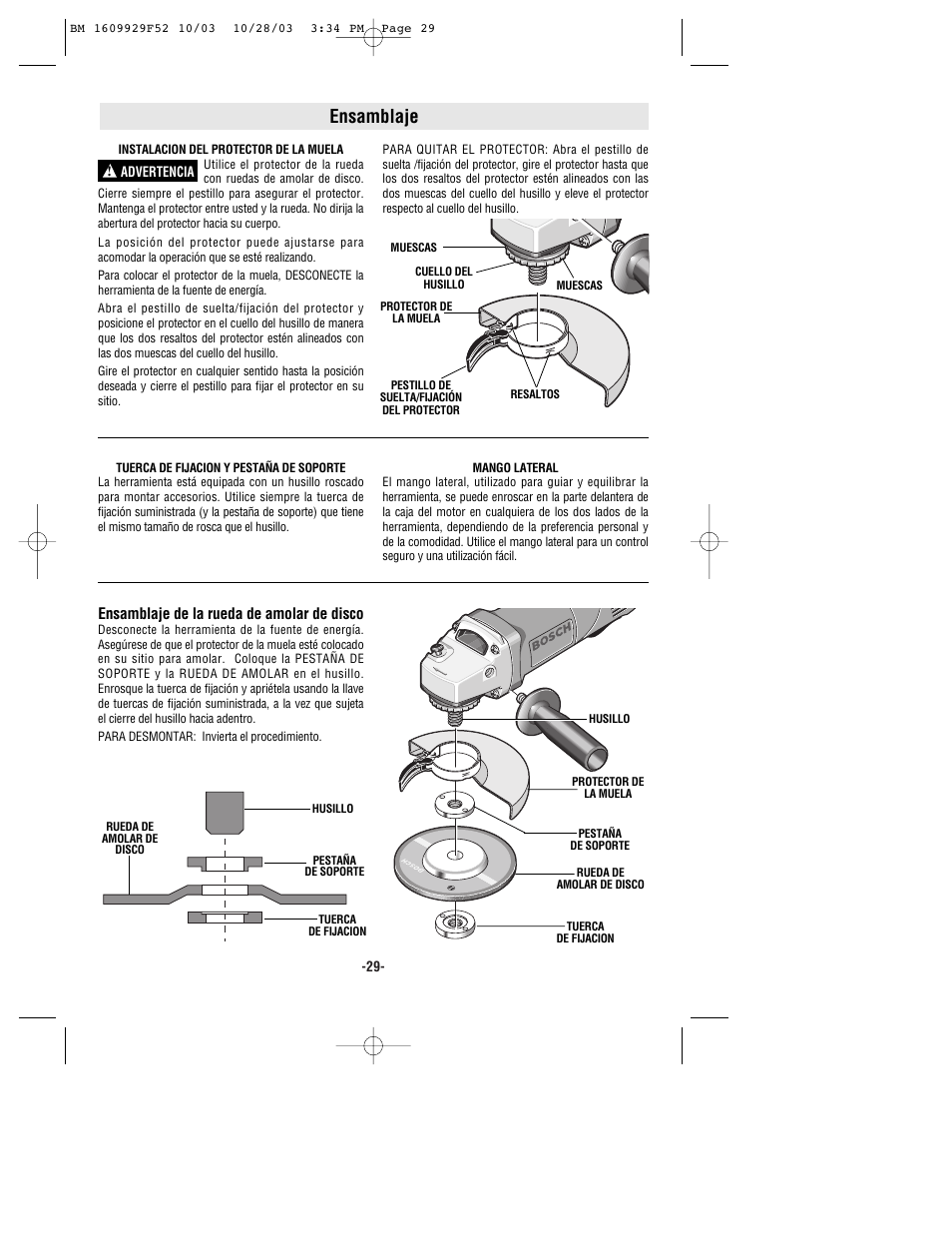 Ensamblaje | Bosch 1710D User Manual | Page 29 / 36