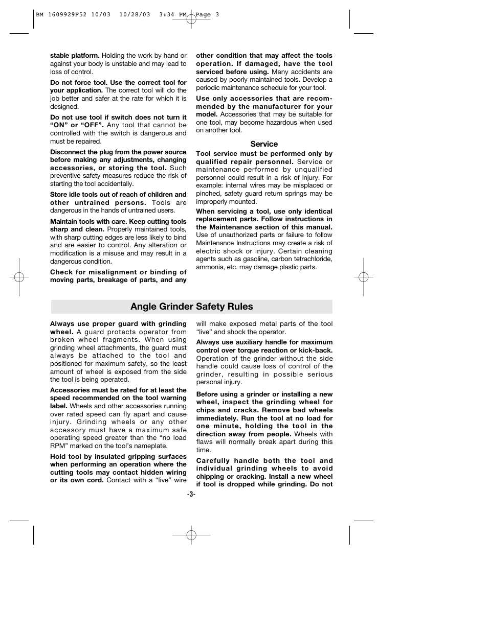 Angle grinder safety rules | Bosch 1710D User Manual | Page 3 / 36