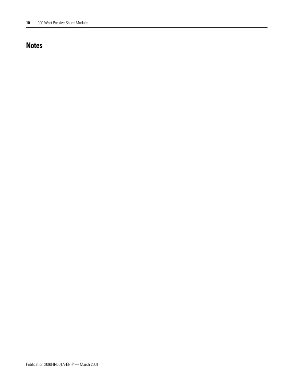 Rockwell Automation 2090-UCSR-P900 900 Watt Passive Shunt Module Installation User Manual | Page 10 / 12