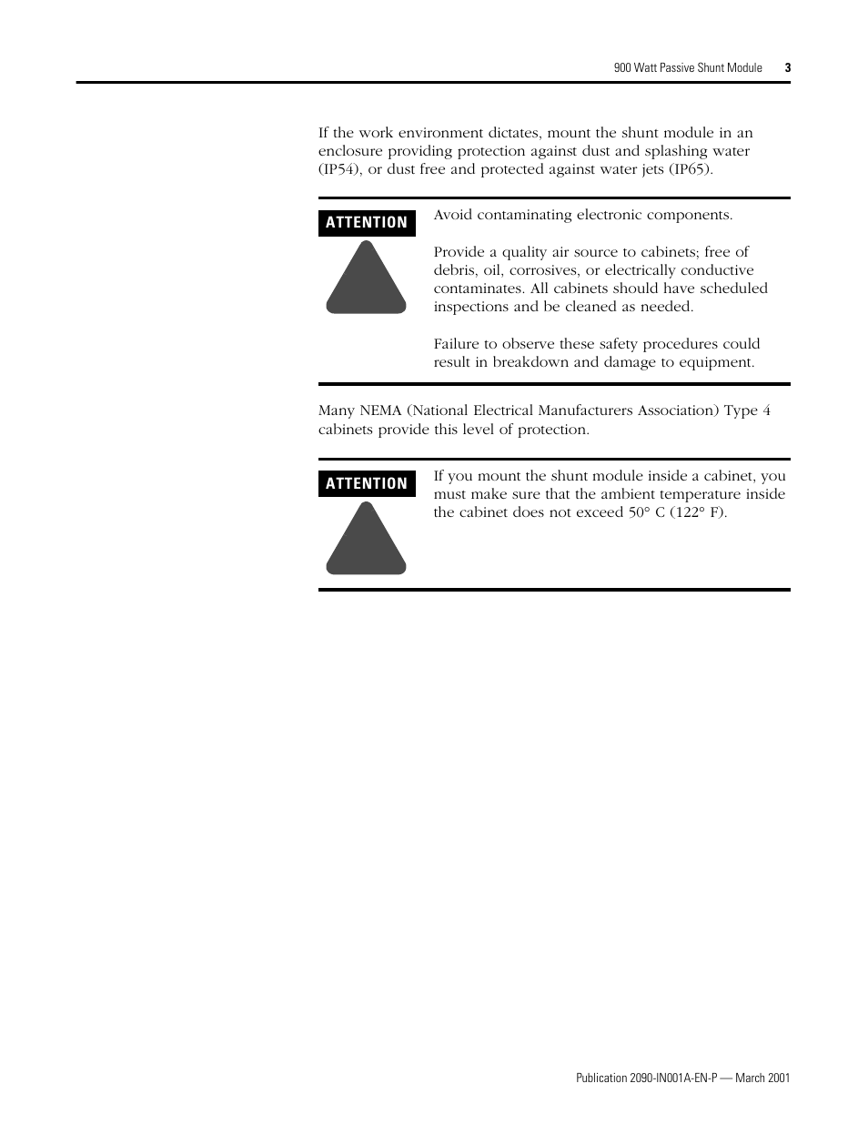 Rockwell Automation 2090-UCSR-P900 900 Watt Passive Shunt Module Installation User Manual | Page 3 / 12