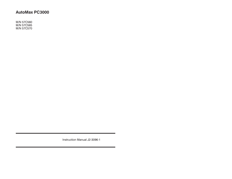 Rockwell Automation 57C570 AutoMax PC3000 User Manual User Manual | 294 pages