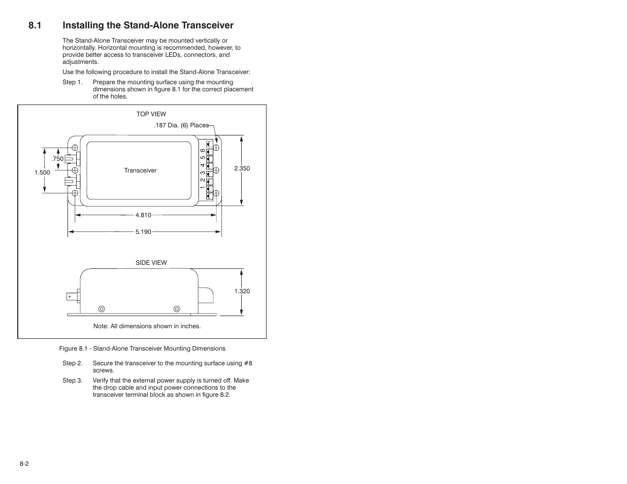 1 installing the stand-alone transceiver, 1 installing the standćalone transceiver | Rockwell Automation 57C570 AutoMax PC3000 User Manual User Manual | Page 114 / 294