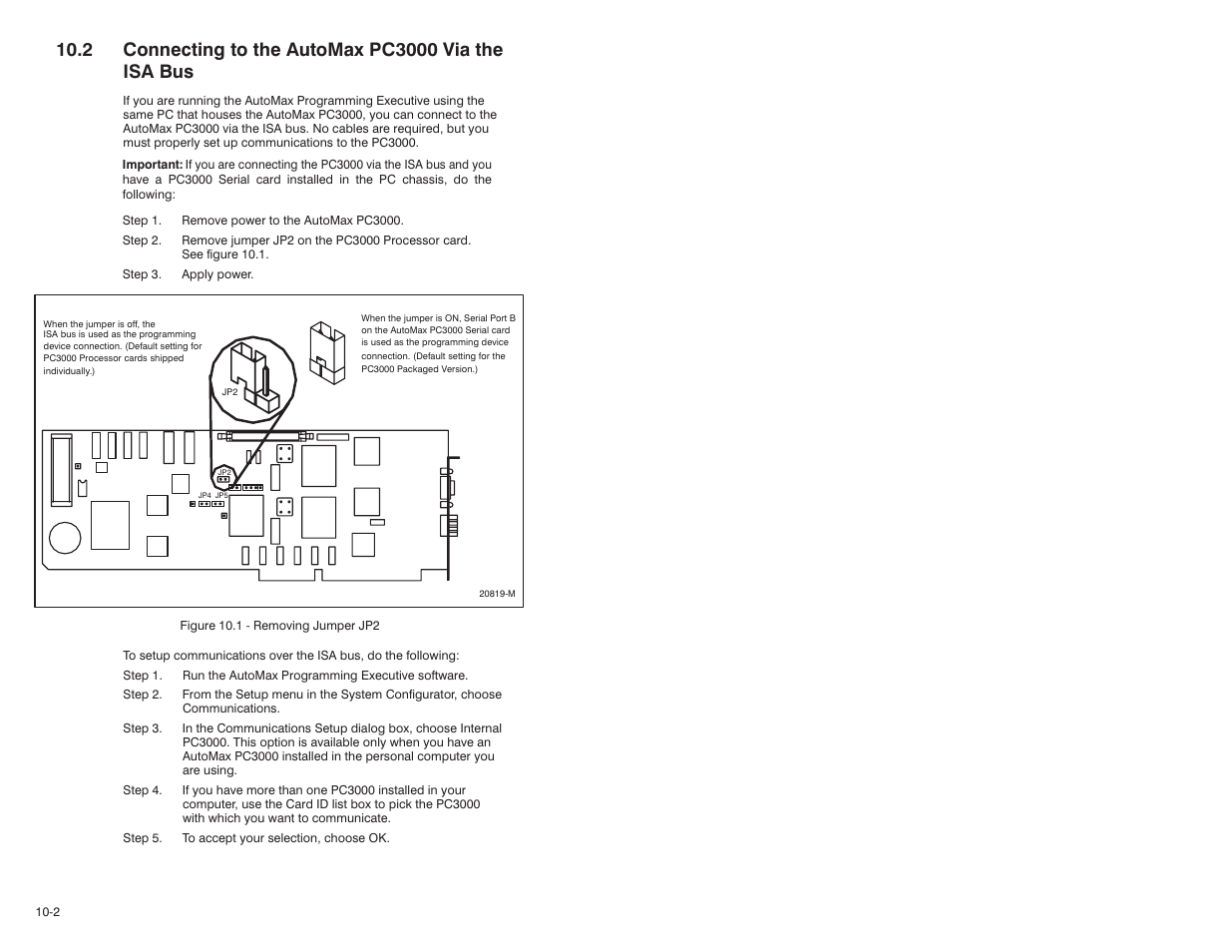 2 connecting to the automax pc3000 via the isa bus | Rockwell Automation 57C570 AutoMax PC3000 User Manual User Manual | Page 124 / 294