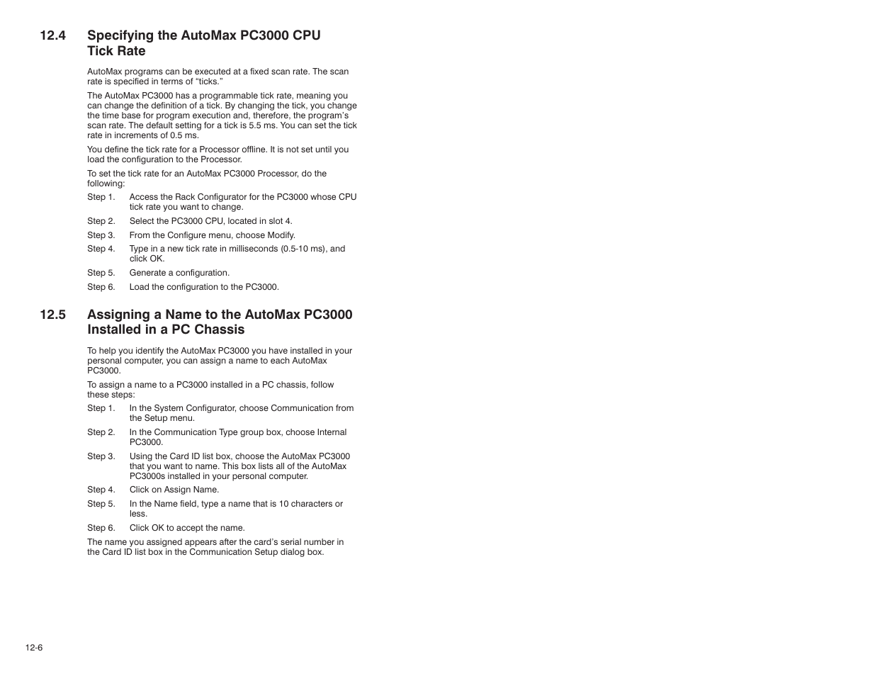 4 specifying the automax pc3000 cpu tick rate | Rockwell Automation 57C570 AutoMax PC3000 User Manual User Manual | Page 146 / 294
