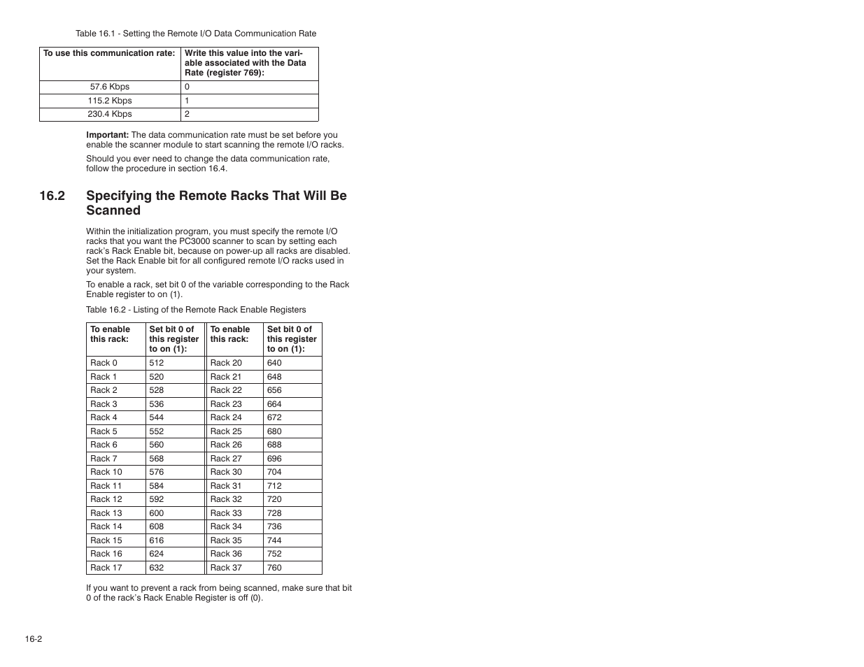 2 specifying the remote racks that will be scanned | Rockwell Automation 57C570 AutoMax PC3000 User Manual User Manual | Page 178 / 294