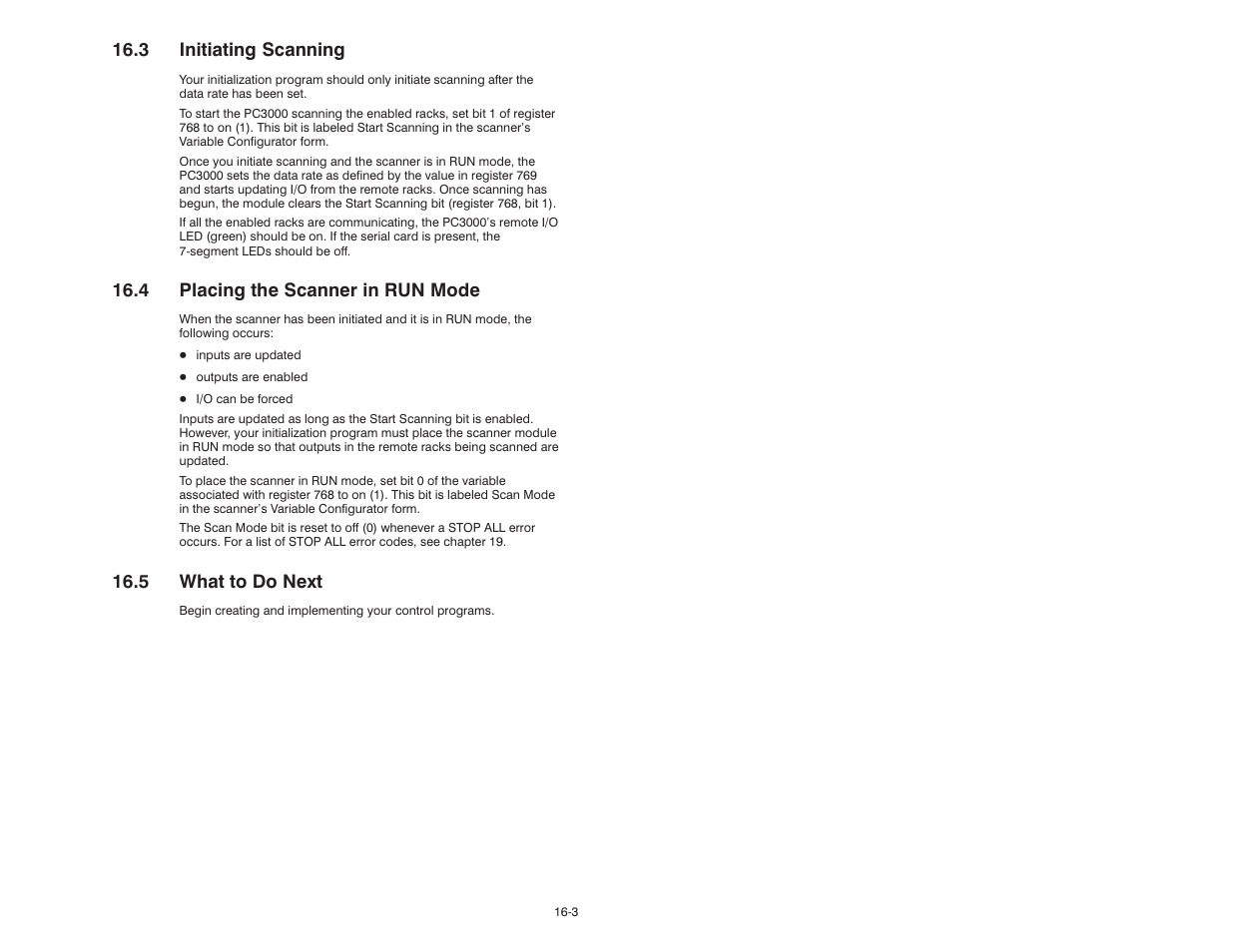 3 initiating scanning, 4 placing the scanner in run mode, 5 what to do next | Rockwell Automation 57C570 AutoMax PC3000 User Manual User Manual | Page 179 / 294
