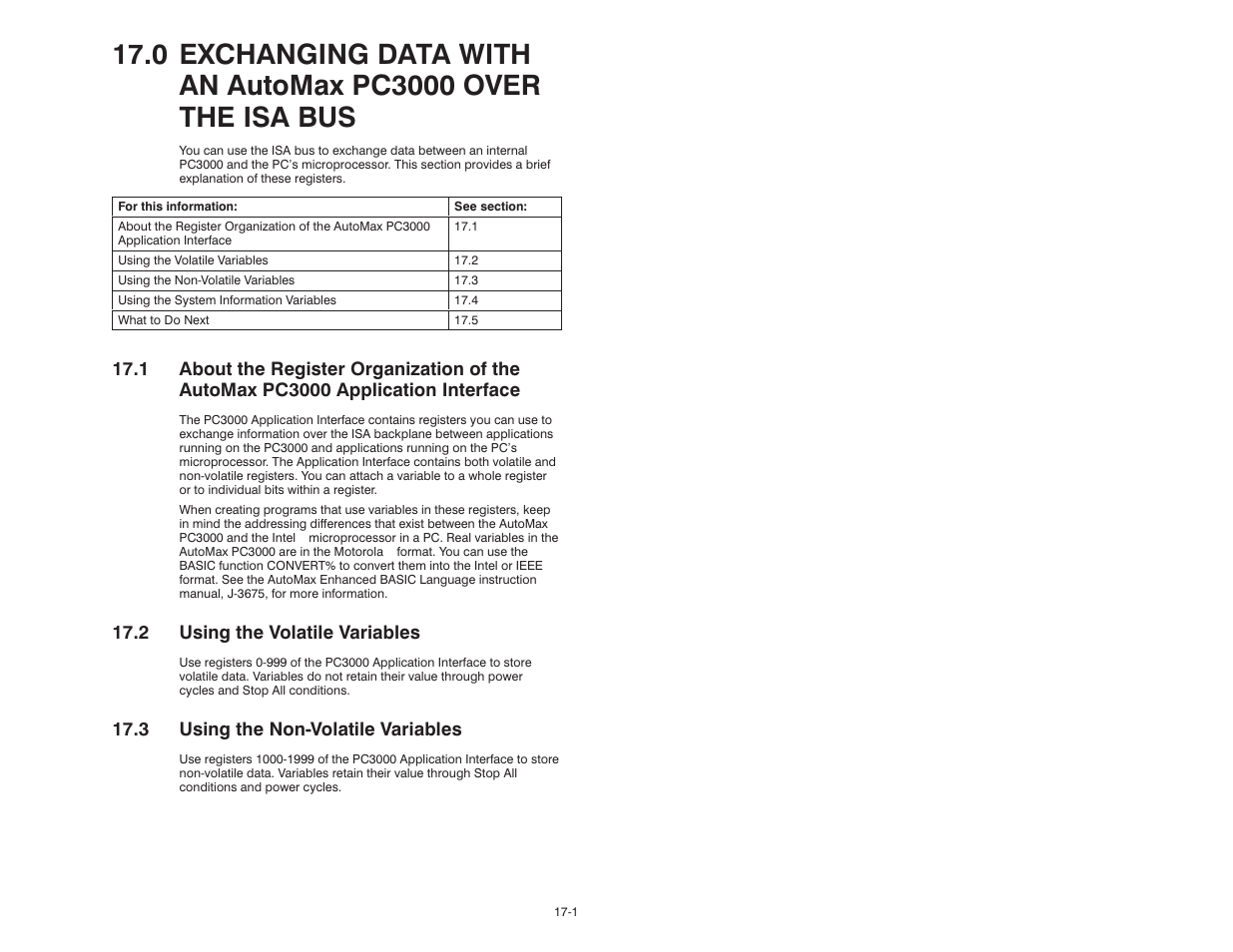 2 using the volatile variables, 3 using the non-volatile variables | Rockwell Automation 57C570 AutoMax PC3000 User Manual User Manual | Page 181 / 294