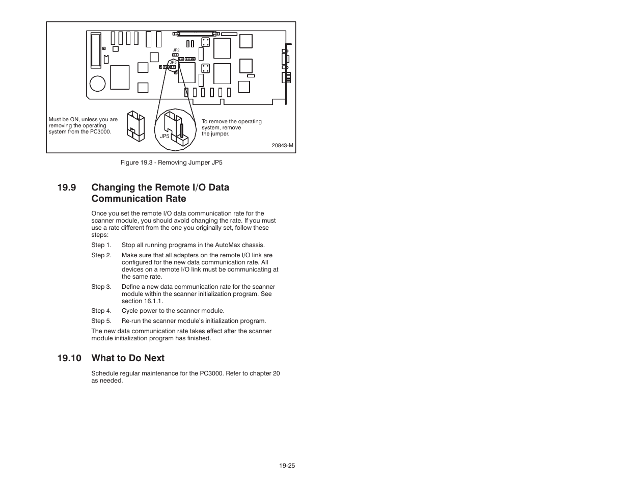 9 chaning the remote i/o data communication rate, 10 what to do next, 9 changing the remote i/o data communication rate | Rockwell Automation 57C570 AutoMax PC3000 User Manual User Manual | Page 217 / 294