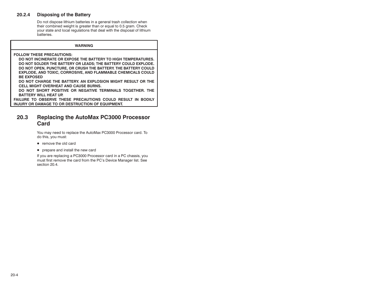 3 replacing the automax pc3000 processor card | Rockwell Automation 57C570 AutoMax PC3000 User Manual User Manual | Page 222 / 294