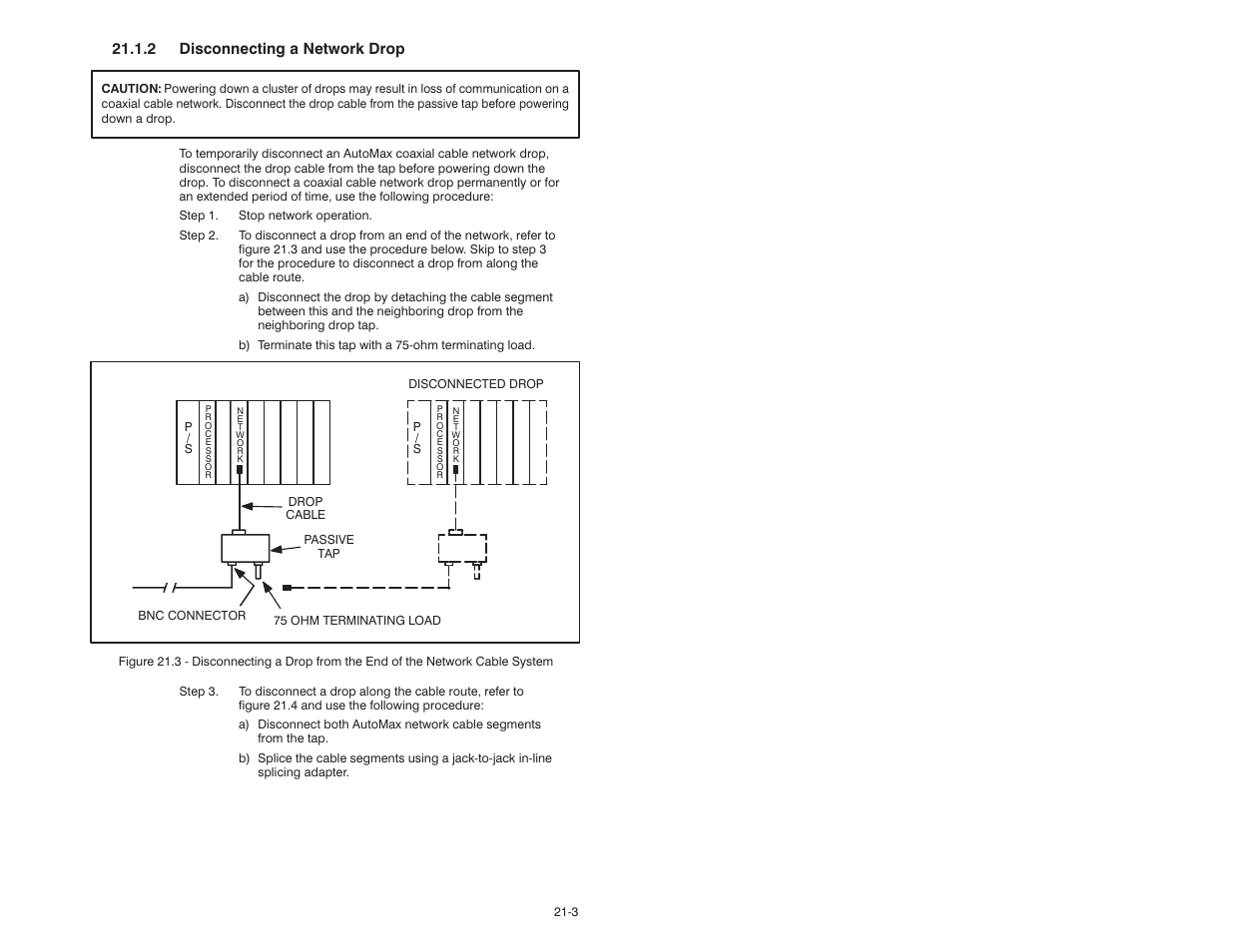 2 disconnecting a network drop | Rockwell Automation 57C570 AutoMax PC3000 User Manual User Manual | Page 235 / 294